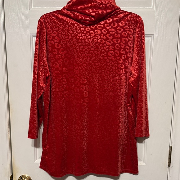 Ruby Rd. Red Cowl Neck Blouse Size Large - Picture 6 of 8